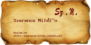 Szerencs Milán névjegykártya